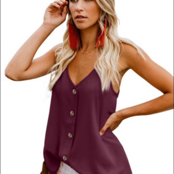 Red Spaghetti Strap Tank Top - NWT - Picture 2 of 6